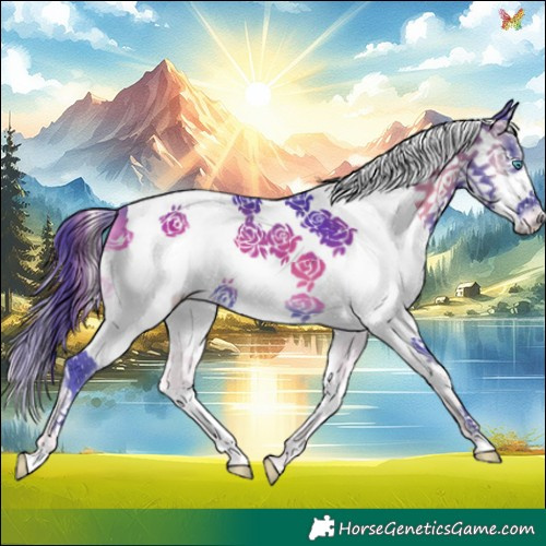 Horse Color:Watercolor Blue Onyx Splash Tobiano 