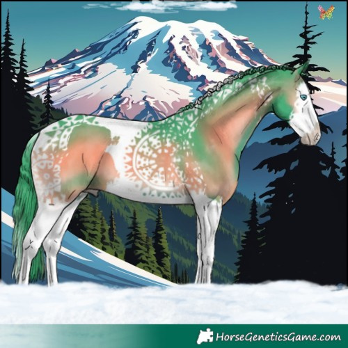 Horse Color:Watercolor Blue Onyx Splash Tobiano 
