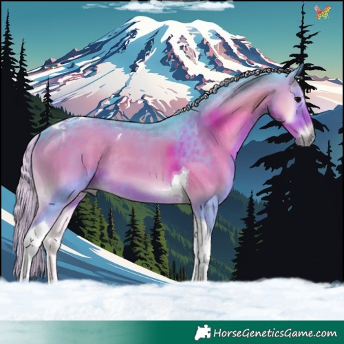 Horse Color:Watercolor Silver Smoky Blue Onyx Tobiano 