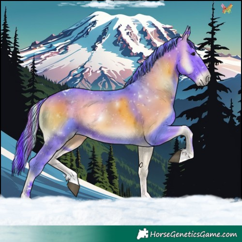 Horse Color:Painted Watercolor Smoky Blue Onyx Tobiano
