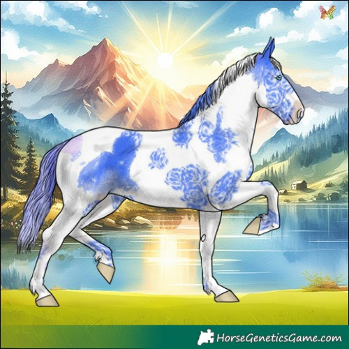 Horse Color:Watercolor Smoky Black Splash Tobiano 