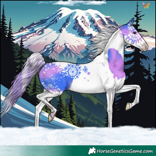 Horse Color:Watercolor Liver Chestnut Splash Tobiano 