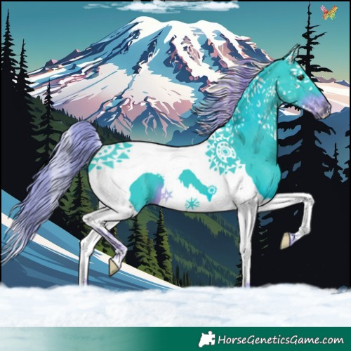Horse Color:Watercolor Liver Chestnut Splash Tobiano 