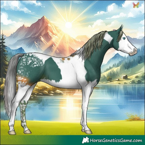 Horse Color:Watercolor Liver Chestnut Splash Tobiano 