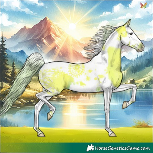 Horse Color:Watercolor Liver Chestnut Splash Tobiano 