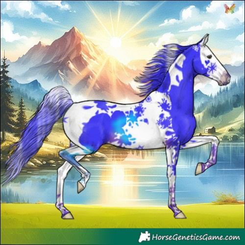 Horse Color:Watercolor Liver Chestnut Splash Tobiano