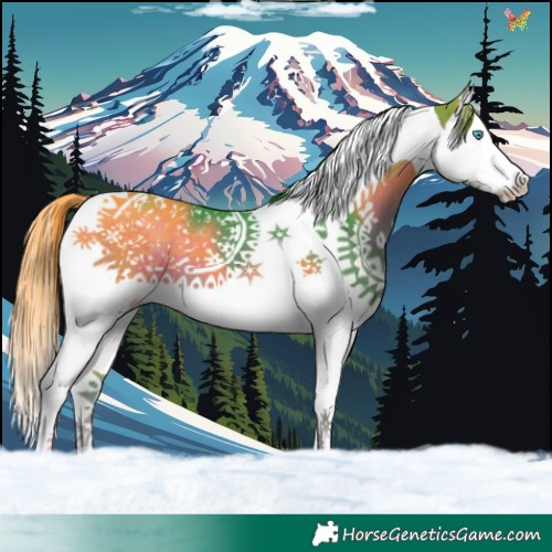 Horse Color:Watercolor Liver Chestnut Splash Tobiano 