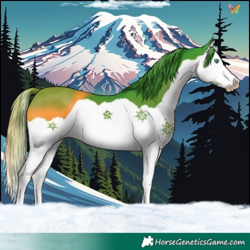 Horse Color:Watercolor Liver Chestnut Splash 