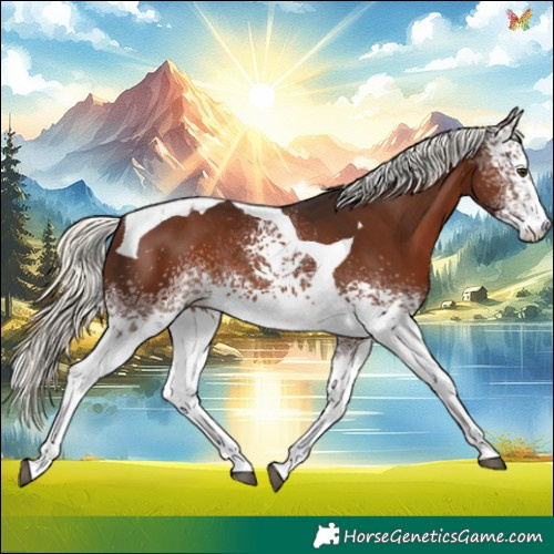 Horse Color:White Spotted Liver Chestnut Mushroom Tobiano Rabicano