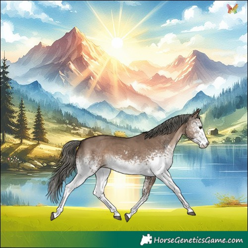 Horse Color:White Spotted Liver Red Dun Mushroom