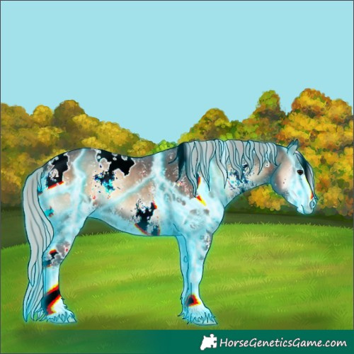 Horse Color:Thunderstruck White Spotted Silver Brown Onyx Sabino 