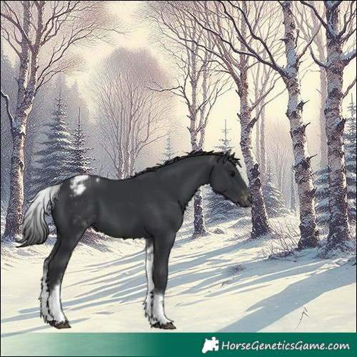 Horse Color:White Spotted Black Appaloosa 
