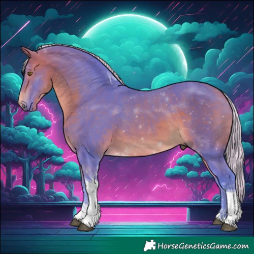 Horse Color:Watercolor Silver Bay Tobiano 