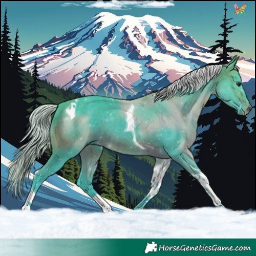 Horse Color:Watercolor Silver Brown Tobiano 