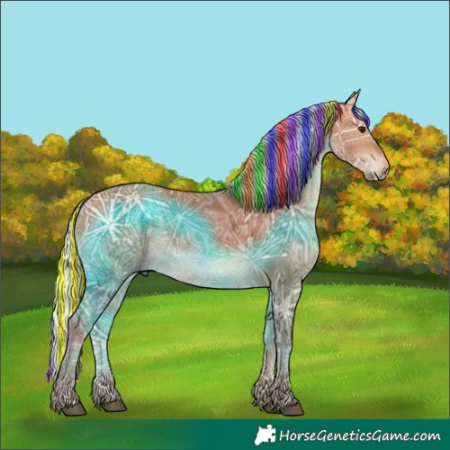 Horse Color:Painted Silver Bay Ice Rabicano 