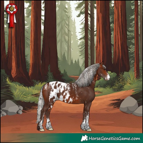Horse Color:Powder White Silver Brown Skewed Appaloosa 