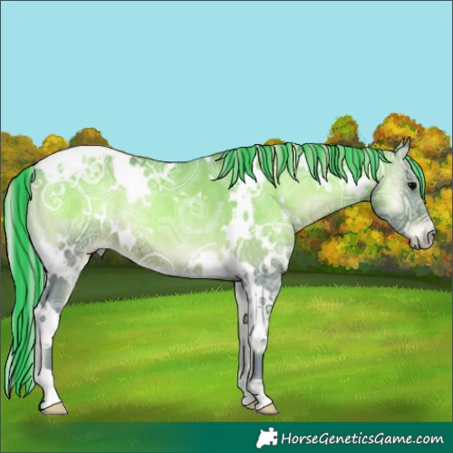Horse Color:Painted Watercolor White Spotted Silver Blue Onyx Ice 