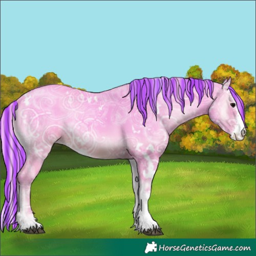 Horse Color:Painted Watercolor White Spotted Silver Blue Onyx Ice Sabino 