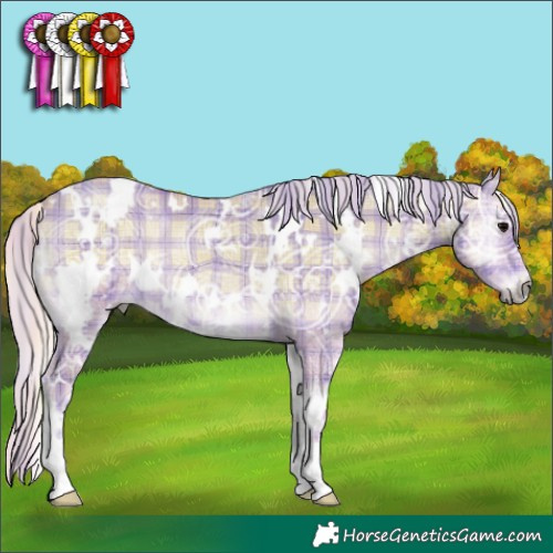 Horse Color:Watercolor Plaid  White Spotted Silver Blue Onyx Ice 