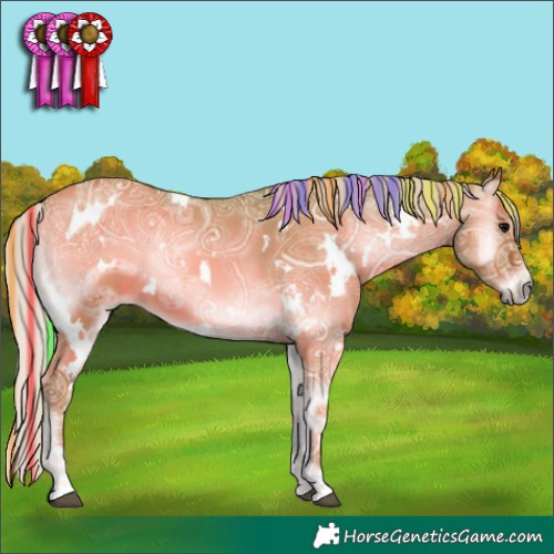 Horse Color:Painted Watercolor White Spotted Silver Blue Onyx Ice 