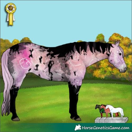 Horse Color:Void Watercolor White Spotted Silver Blue Onyx Ice Tobiano 
