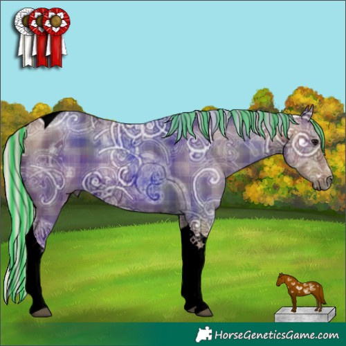 Horse Color:Void Painted Plaid  Silver Black Ice Tobiano 