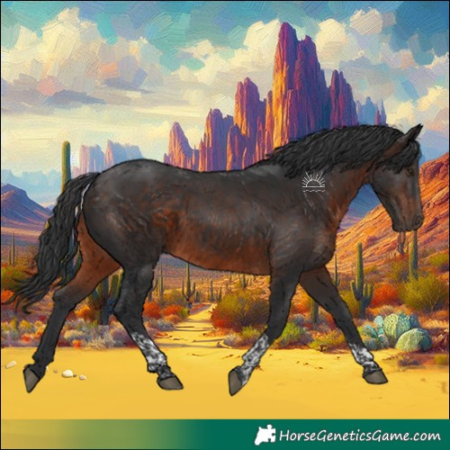 Horse Color:Brown Tobiano Rabicano 