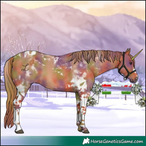 Horse Color:Nacre Chestnut Tobiano 