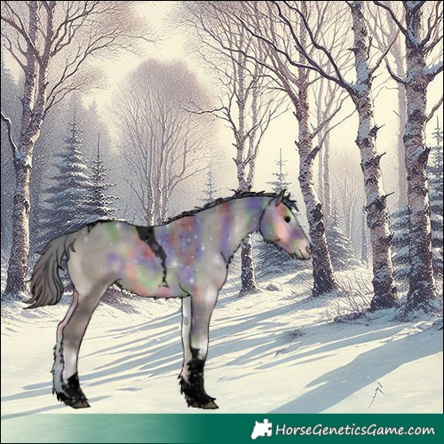 Horse Color:Void Nacre Blue Onyx Tobiano 