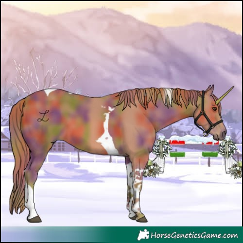 Horse Color:Nacre Chestnut Tobiano 