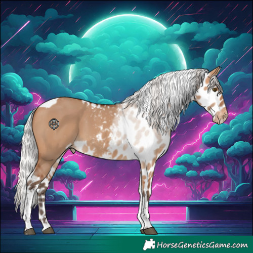 Horse Color:Silver Bay Dun Tobiano Skewed Appaloosa 