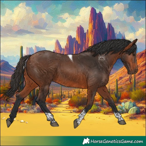 Horse Color:Bay Tobiano 