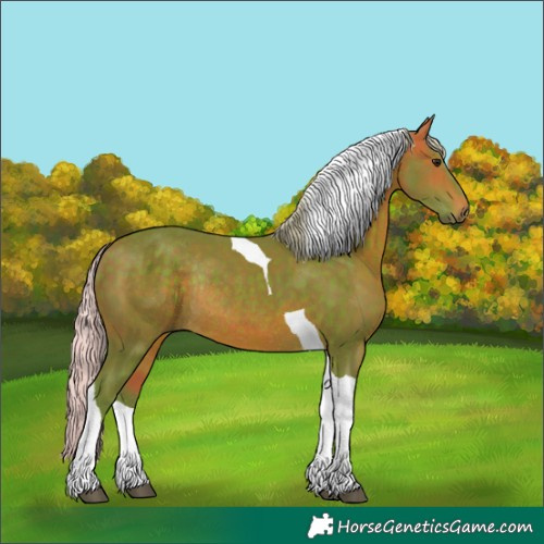 Horse Color:Watercolor Silver Brown Mushroom Tobiano Rabicano 