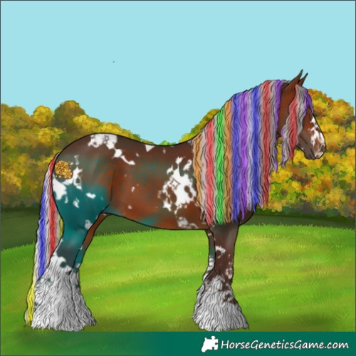Horse Color:Painted White Spotted Silver Brown