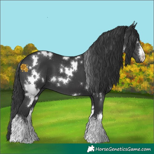Horse Color:Platinum White Spotted Black 