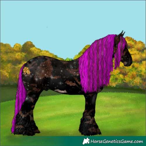 Horse Color:Void Painted Liver Chestnut Ice Splash Tobiano
