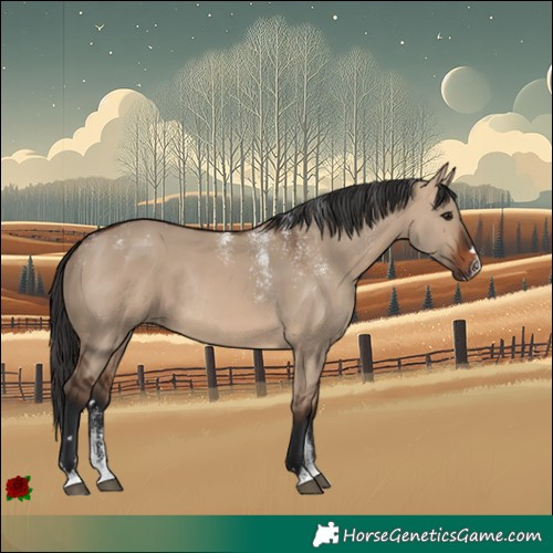 Horse Color:Powder White Brown Dun Rabicano 