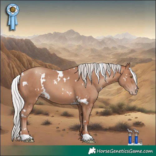 Horse Color:White Spotted Silver Sable Champagne 