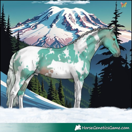 Horse Color:Watercolor White Spotted Silver Brown Tobiano 
