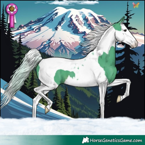 Horse Color:Watercolor Silver Black Splash Tobiano 