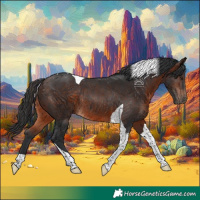 Horse Color:Brown Tobiano Rabicano