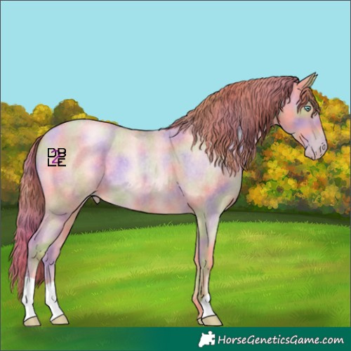 Horse Color:Nacre Sable Champagne Roan Pearl 