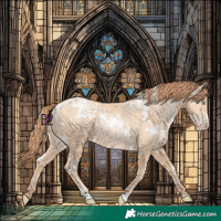 Horse Color:White Spotted Amber Champagne Pearl 