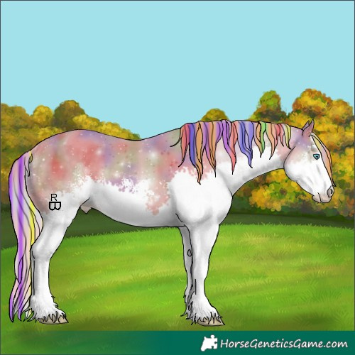 Horse Color:Painted Nacre Gold Cream Champagne Sabino Splash 
