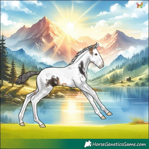 Horse Color:White Spotted Buckskin Splash Tobiano 