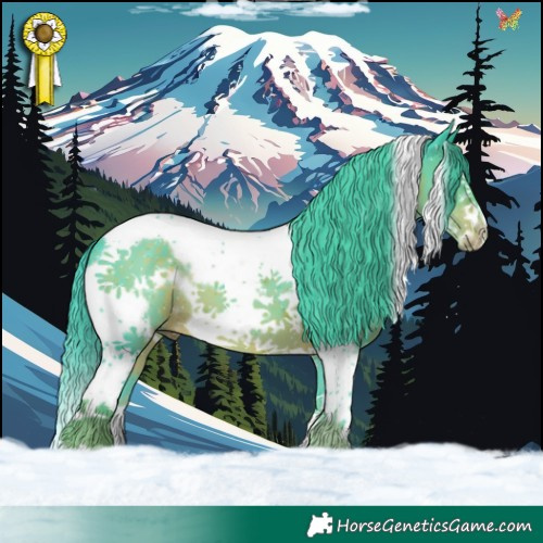 Horse Color:Watercolor Liver Chestnut Tobiano Frame 