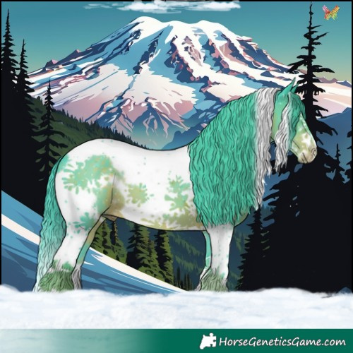 Horse Color:Watercolor Liver Chestnut Tobiano Frame 