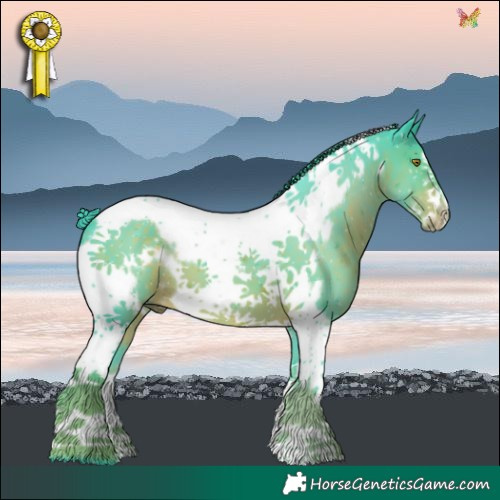 Horse Color:Watercolor Liver Chestnut Tobiano Frame 