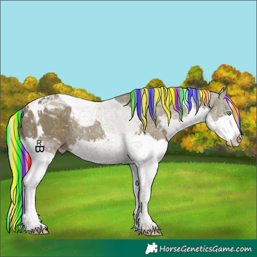 Horse Color:Painted Silver Black Splash Tobiano Varnish