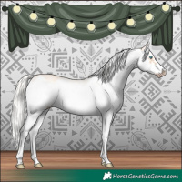 Horse Color:White Spotted Silver Amber Champagne Dun Splash Frame